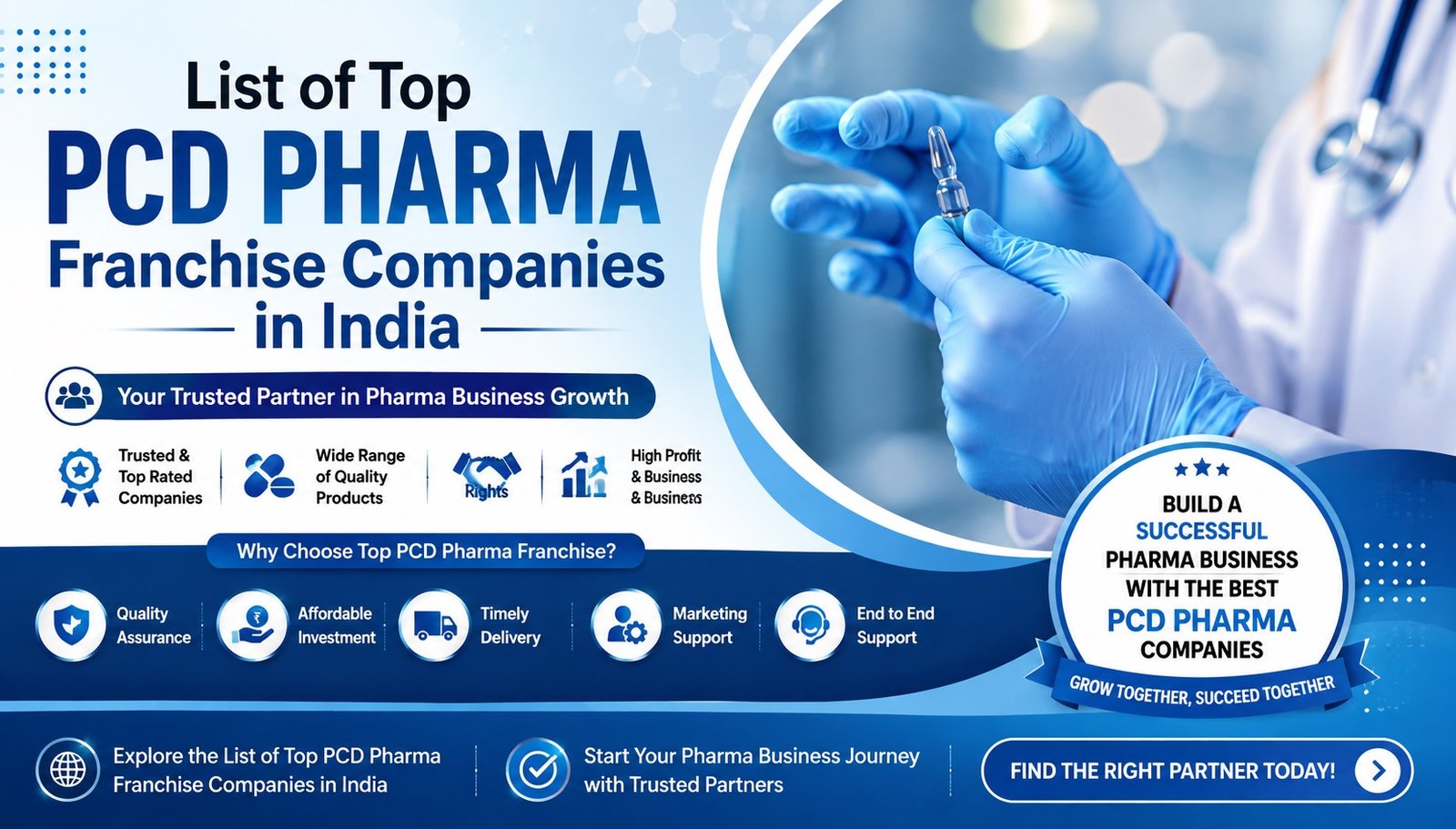 List of Top PCD Pharma Franchise Companies in India