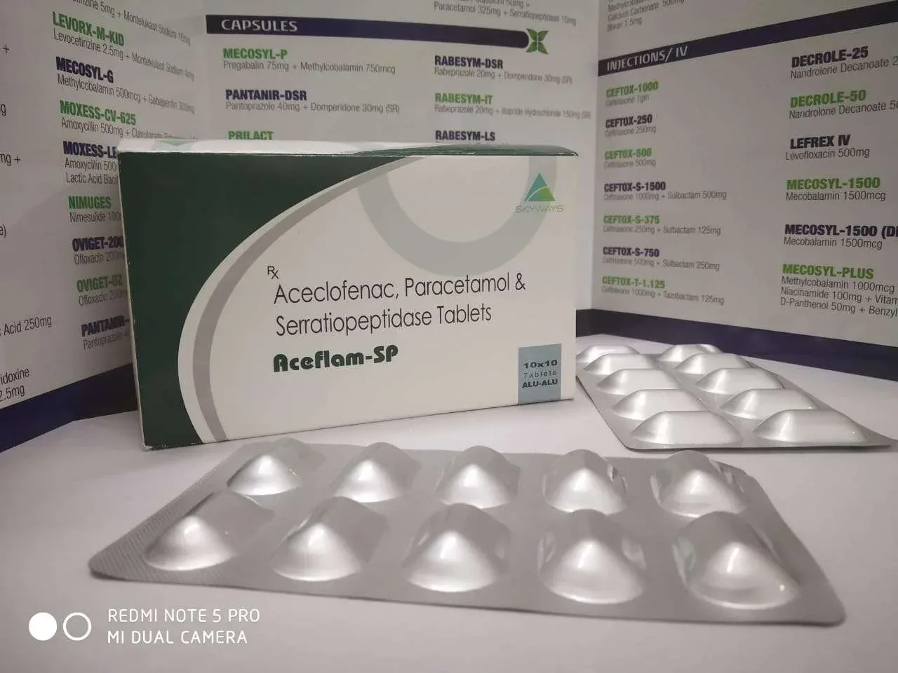 Aceflam-SP - Aceclofenac100mg, Paracetamol 325mg, Serratiopeptidase 15mg.