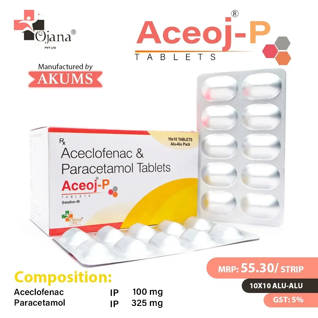 Aceoj- P - Aceclofenac I.P. 100 mg + Paracetamol I.P. 325 mg