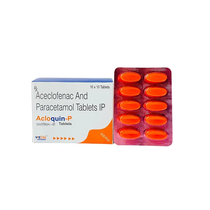 ACLOQUIN-P (BLISTER) - Aceclofenac 100Mg + Paracetamol 325 Mg (ORANGE COLOR TAB)