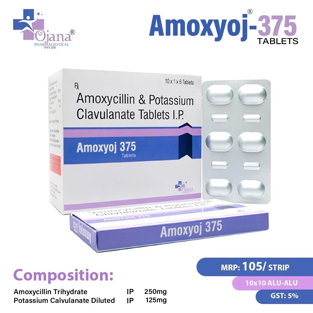 Amoxyoj-375 - Amoxycillin I.P. 250 mg + Calvulanate Potassium I.P. 125 mg