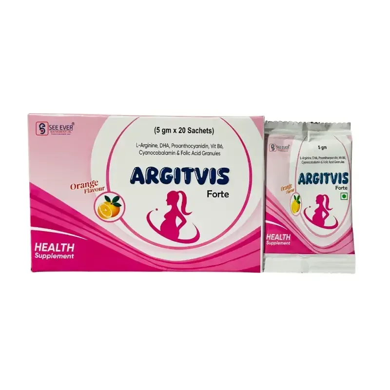 ARGITVIS-FORTE - L-ARGININE 3 GM (100%) + DHA 100 MG + CYANOCOBALAMINE + GRAPE SEED EXT + FOLIC ACID + VIT B6