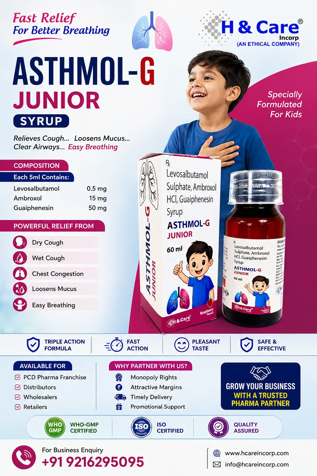 Relieves Cough and loosens mucus