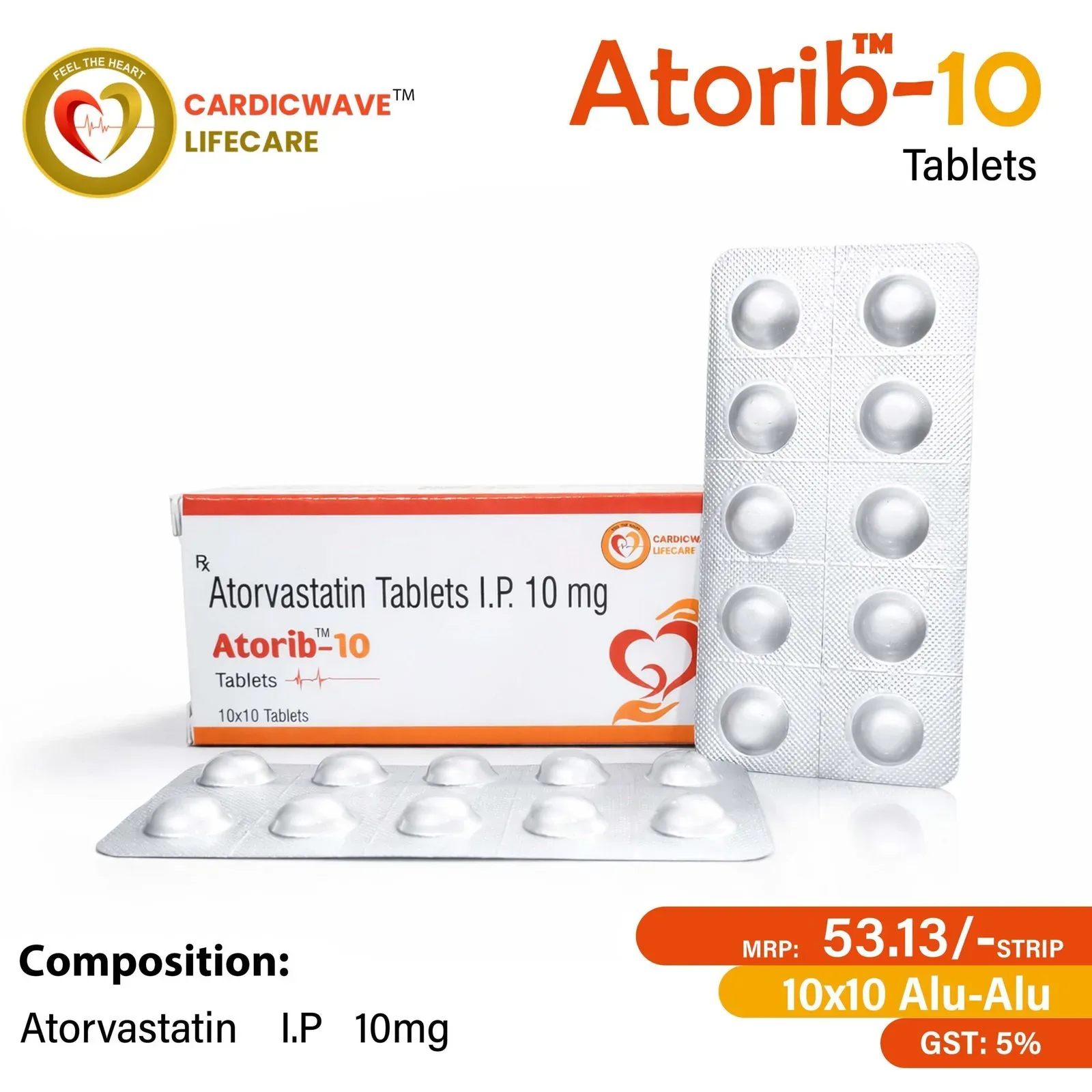 Atorib 10 - Atorvastatin Calcium I.P. 10mg Tablets