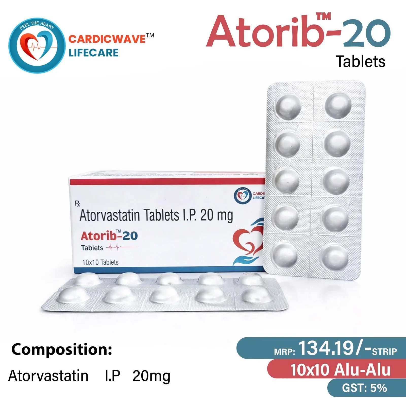 Atorib 20 - Atorvastatin Calcium I.P. 20mg Tablets