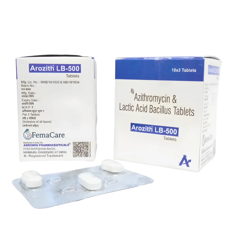 AZITHROMYCIN 500MG + LACTIC ACID BACILLUS Tablets