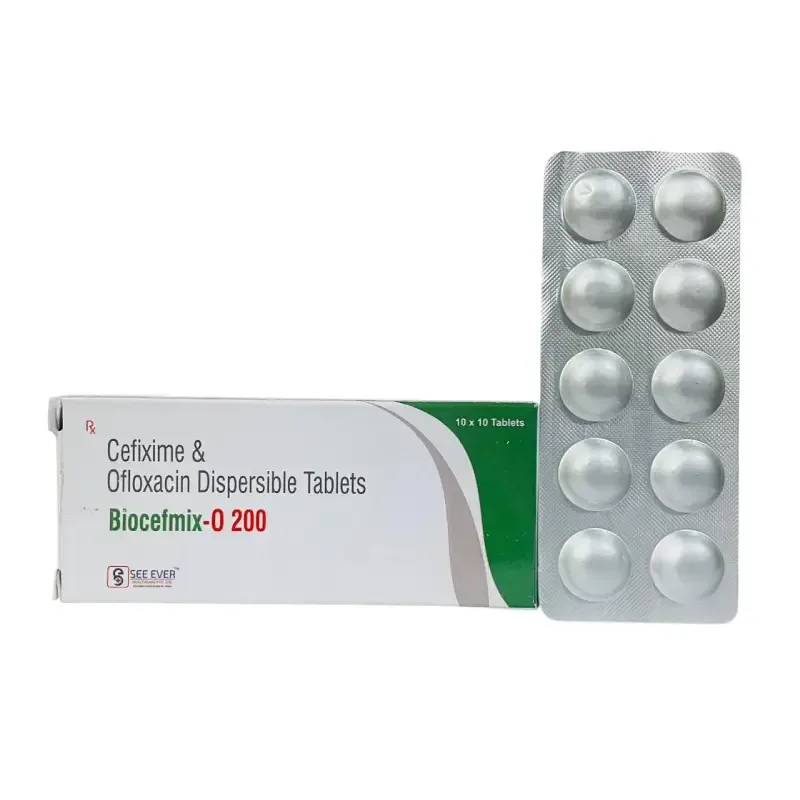 BIOCEFMIX - O 200 (KID TAB) - Cefixime 100 Mg + Ofloxacin 100 Mg (KID TAB)