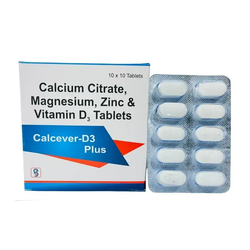 CALCEVER- D3 PLUS - Calcium Citrate 1000Mg, Vit.D3 250 Iu, Zinc 66Mg, Magnesium 40MG