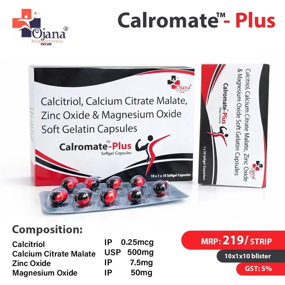 Calromate™-Plus - Calcitriol IP-0.25 mcg -Calcium Citrate Malate USP -500 mg Zinc Oxide IP-7.5 mg Magnesium Oxide IP-50 mg
