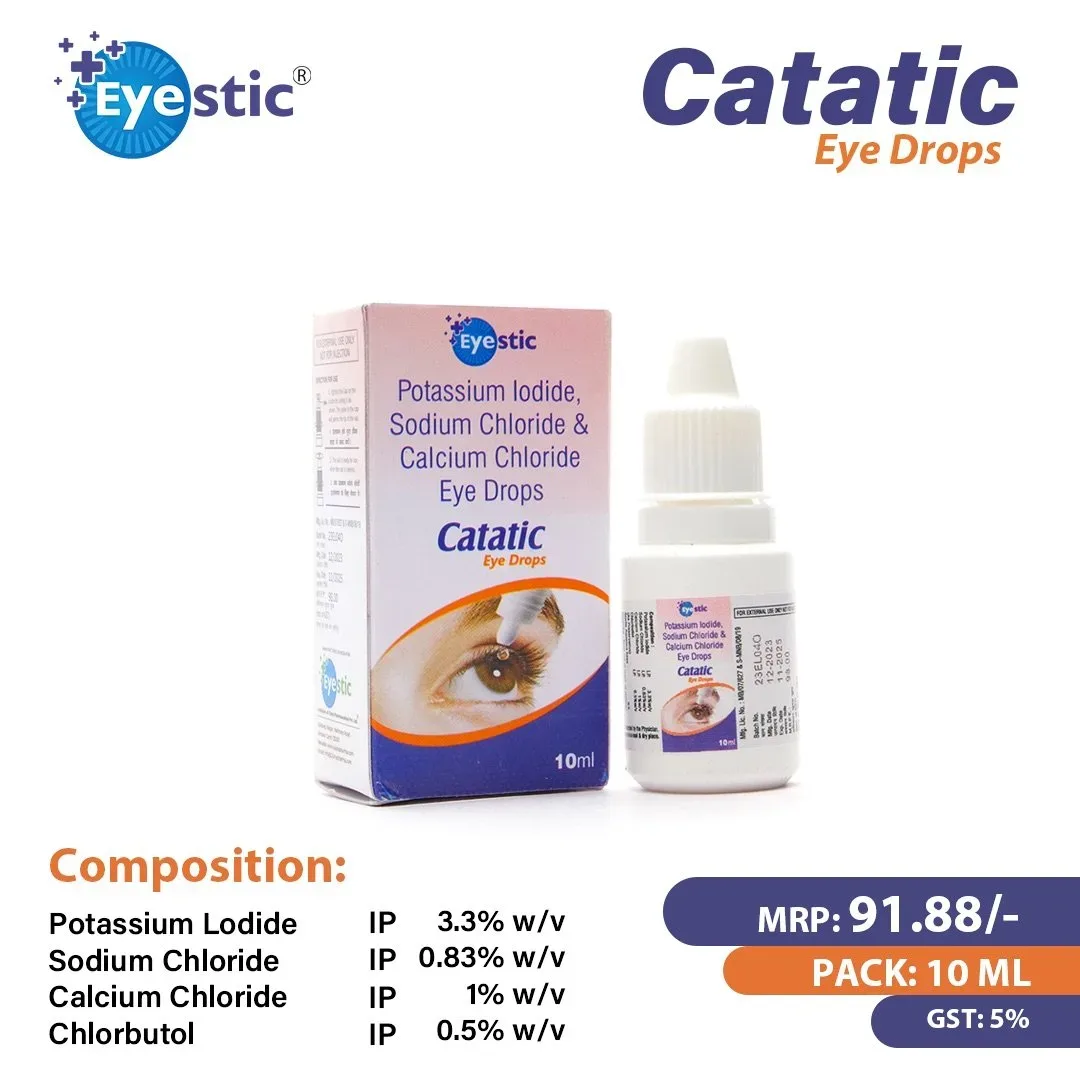 Catatic - Potassium Iodide 3.3% + Sodium Chloride 0.83% + Calcium Chloride 1% Eye Drop