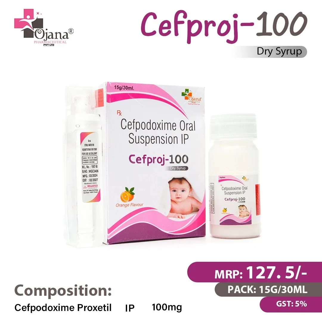 Cefproj 100 dry syrup - Cefpodoxime Proxetil 100mg (Dry syrup) with water