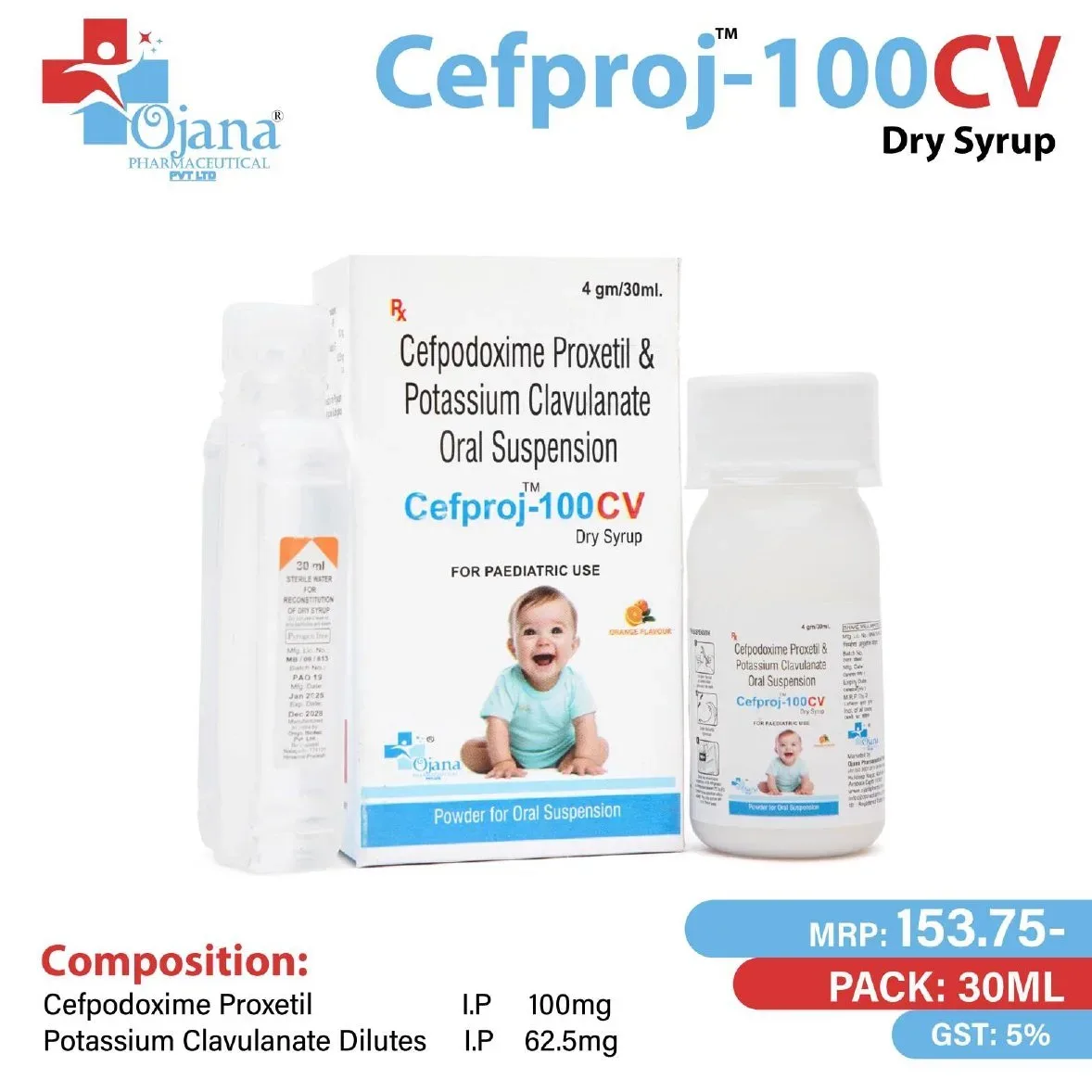 Cefproj-100CV - Cefpodxime Proxetil & Potassium Clavulanate Oral Suspension