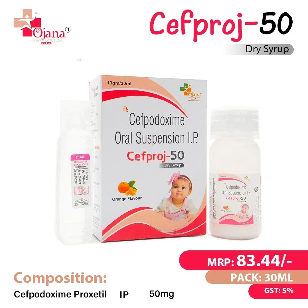 CefProj 50 dry syrup - Cefpodoxime Proxetil 50mg (Dry syrup) with water