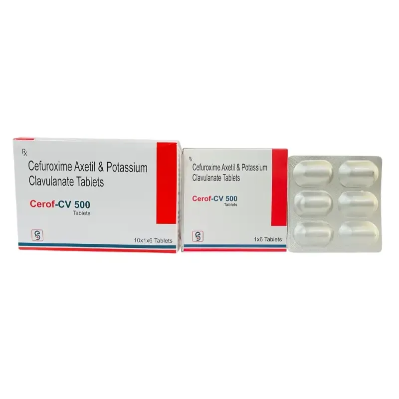 CEROF-CV 500 - Cefuroxime Axetil 500 Mg + Clavulanic acid 125 mg Tablets