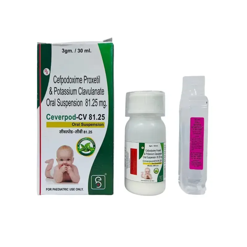 CEVERPOD-CV 81.25 - Cefpodoxime 50Mg + Pot. Clavulanic Acid 31.25Mg WITH WATER