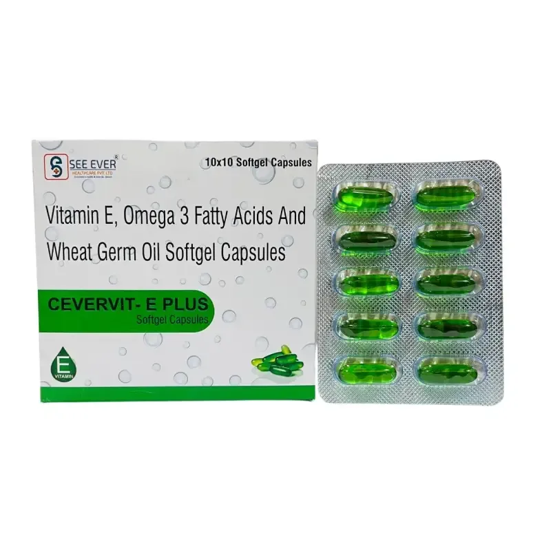 CEVERVIT- E PLUS - VITAMIN E 400 I.U. + WHEAT GERM OIL 400 MG + OMEGA 3 FATTY ACID 30 MG SOFTGEL CAPSUELS (IN DRUG)