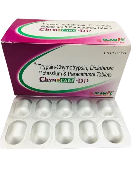 CHYMOCARE -DP - Trypsin Chymotrypsin 50000 Armour Units+ Diclofenac 50mg+PCM 325mg