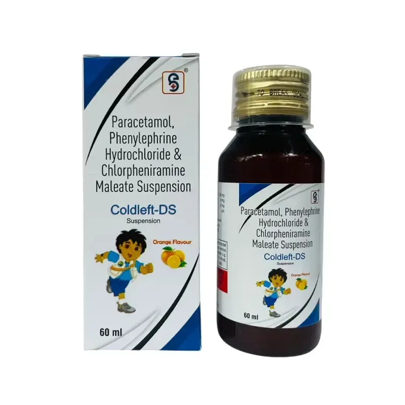 COLDLEFT-DS SYRUP - EACH 5 ML CONTAINS :Phenylephrine 5Mg + Chlorpheniramine 2 Mg + Paracetamol 250 Mg
