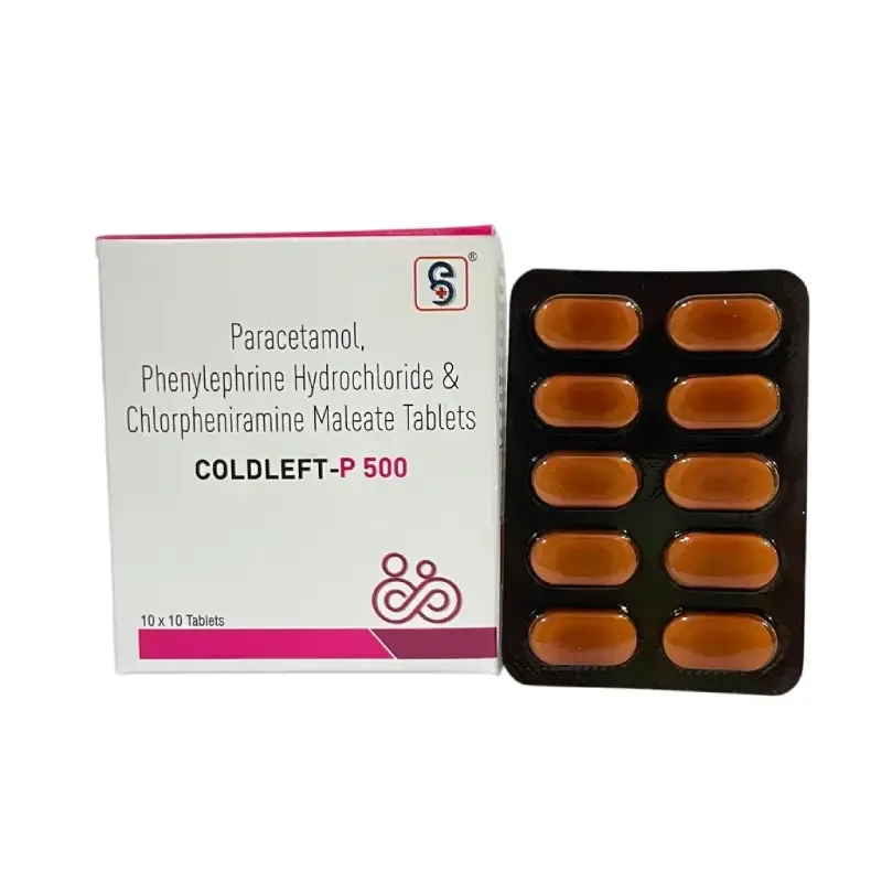 COLDLEFT-P 500 - Chlorpheniramine Maleate (2mg) + Paracetamol (500mg) + Phenylephrine (10mg) (SINAREST COMBINATION)