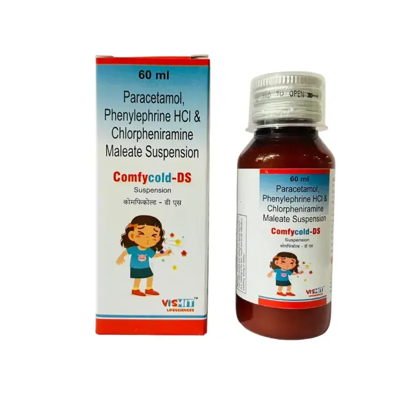 COMFYCOLD- DS - EACH 5 ML CONTAINS :Phenylephrine 5Mg + Chlorpheniramine 2 Mg + Paracetamol 250 Mg