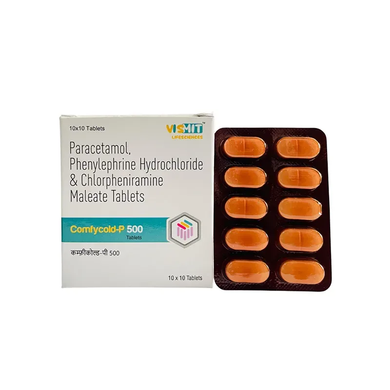 COMFYCOLD- P 500 - Chlorpheniramine Maleate (2mg) + Paracetamol (500mg) + Phenylephrine (10mg) (SINAREST COMBINATION)