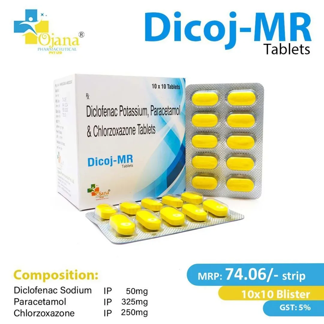 Dicoj- MR - Diclofenac Sodium 50 mg+Paracetamol 325 +Chlorzoxazone 250 mg