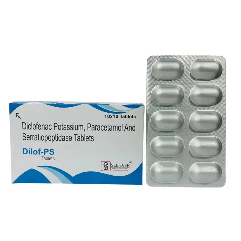 DILOF-PS (ALU) - Serratiopeptidase 10Mg + Diclofenace Pottasium 50Mg + Paracetamol 325Mg