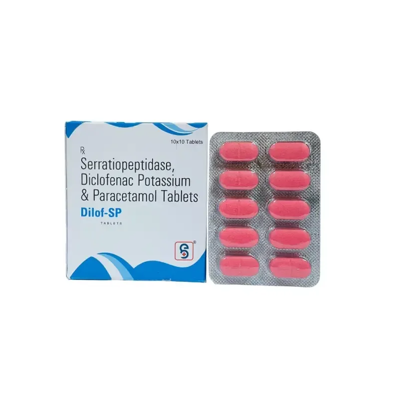 DILOF-SP(BLISTER) - Serratiopeptidase 10Mg + Diclofenace Pottasium 50Mg + Paracetamol 325Mg