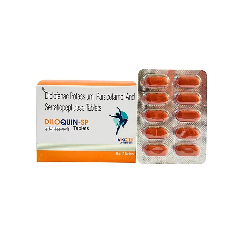 DILOQUIN-SP - Serratiopeptidase 10Mg + Diclofenace Pottasium 50Mg + Paracetamol 325Mg