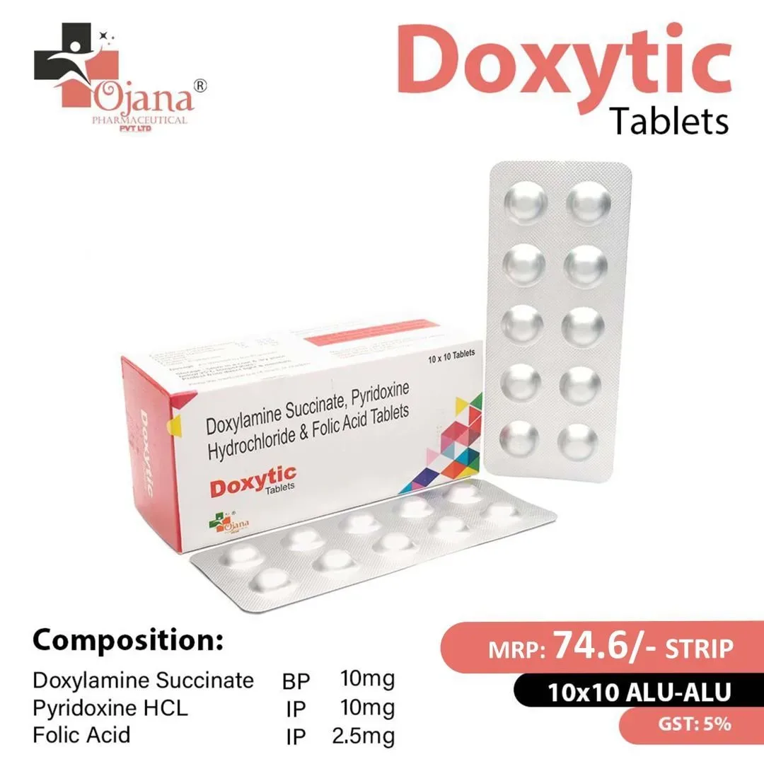 Doxytic - Doxylamine B.P. 10mg + Pyridoxine I.P. 10mg + Folic Acid I.P. 2.5mg