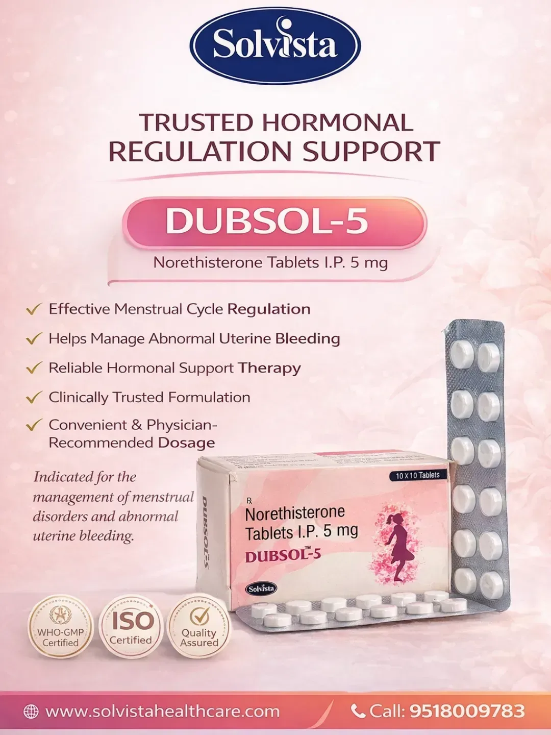 DUBSOL-5 - Norethisterone Tablets I.P. 5 mg