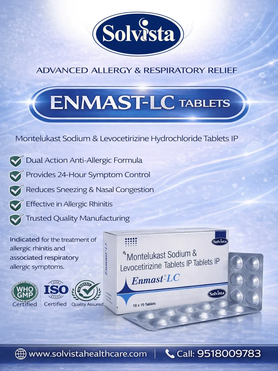 ENMAST-LC TABLETS - Montelukast Sodium & Levocetirizine Hydrochloride Tablets IP
