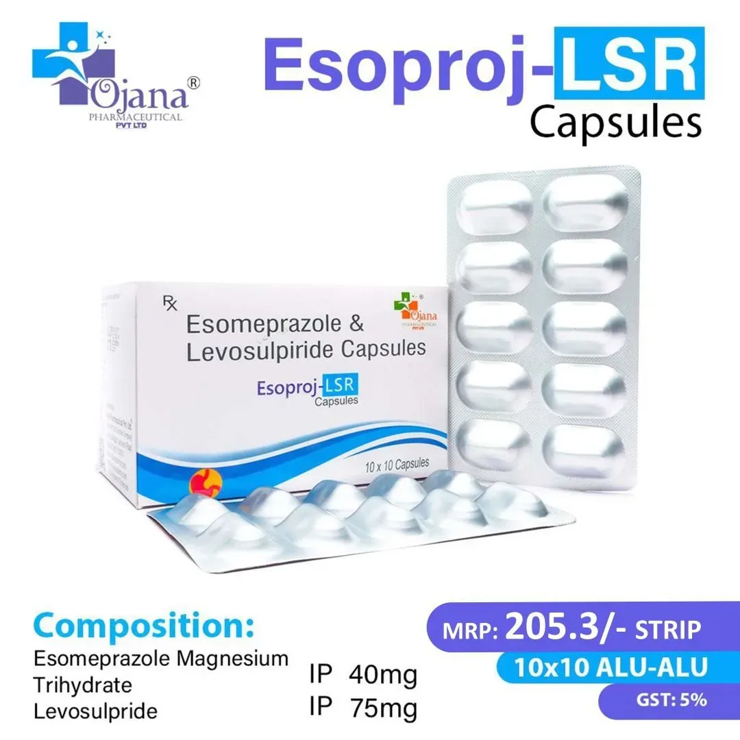 Esoproj-LSR - Esomeprazole Magnesium Trihydrte (E.C.) I.P. 40mg + Levosulpiride (S.R.) 75mg capsules
