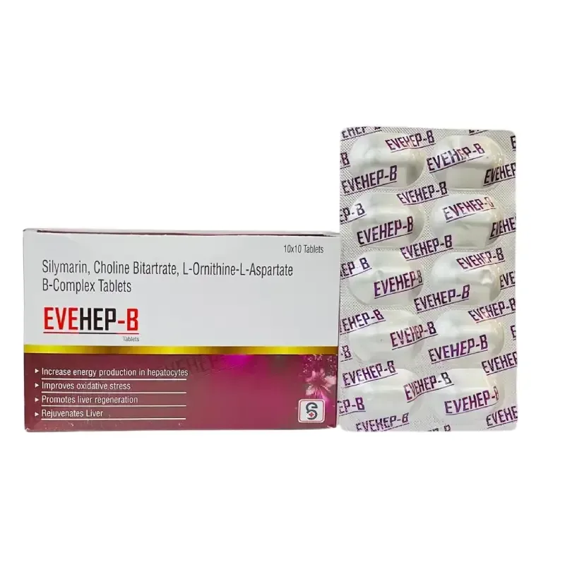 EVEHEP-B - Silymarin 70 mg + L-Orthinate L-Aspartate 250 mg + B-Complex + Cyanocobalamine 1 mcg + Niacinamide 2 mg + Calcium D-Pantothenate 5 mg