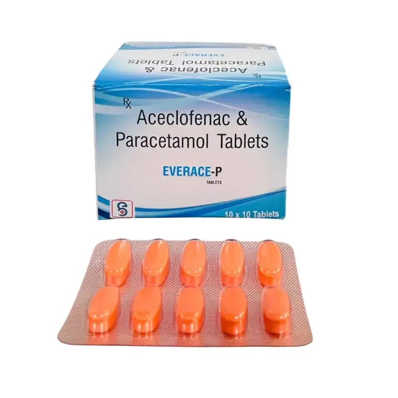 EVERACE-P (BLISTER) - Aceclofenac 100Mg + Paracetamol 325 Mg (ORANGE COLOR TAB)
