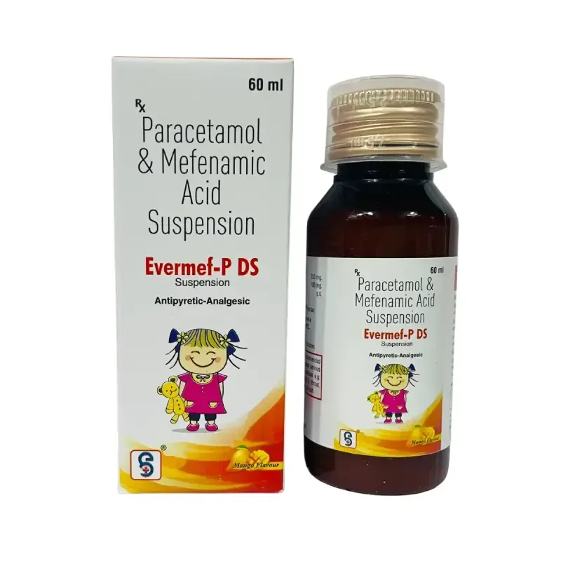 EVERMEF-P DS - Mefnamic 100Mg , Paracetamol 250Mg (MORE SWEETER AND MORE THICKER)