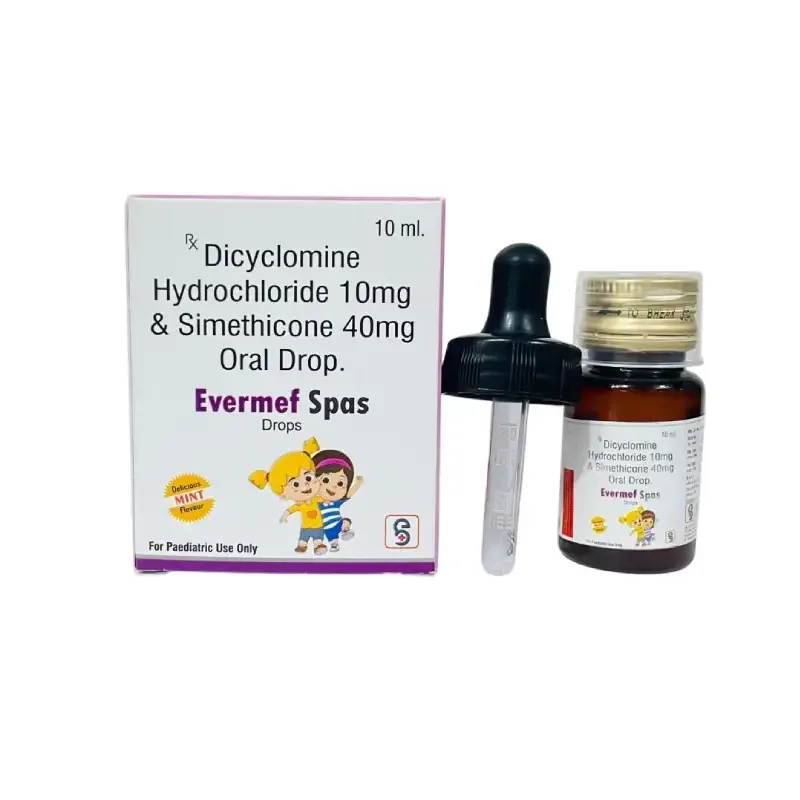 EVERMEF-SPAS DROPS - Dicyclomine (10mg) + Simethicone (40mg)