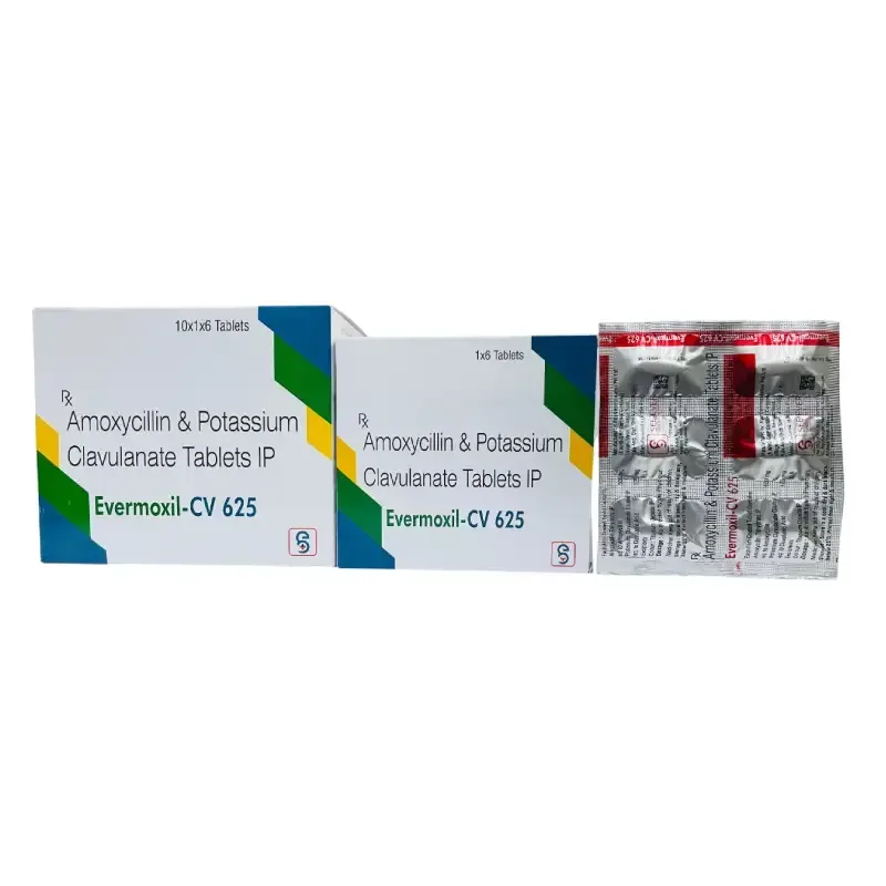 EVERMOXIL TM -CV 625 - Amoxycillin 500Mg + Pot. Clavulanic Acid 125Mg (MANUFACTURED FROM ALPS COMMUNICATION PVT. LTD. A specialized unit of clav and beta lactum products)