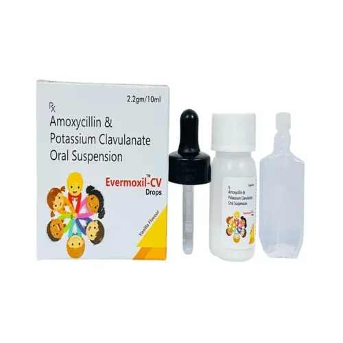 EVERMOXIL TM - CV DROPS - Amoxycillin (80mg) + Clavulanic Acid (11.4mg) WITH WATER