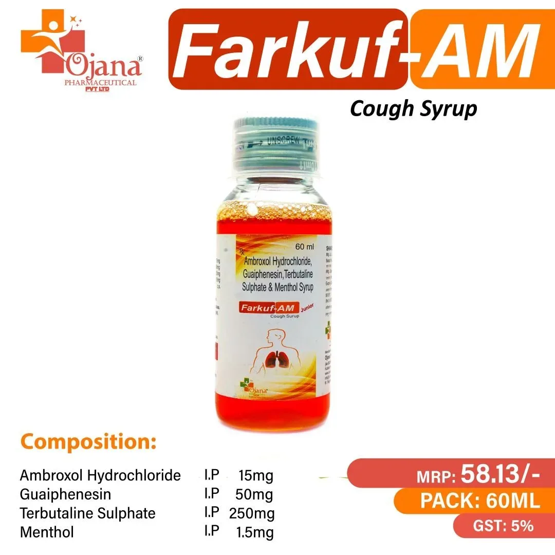 FARKUF-AM - Ambroxol I.P.15 mg + TerbutalineI.P.1.25 mg + Guaiphenesin I.P.50 mg + Menthol 2.5 mg