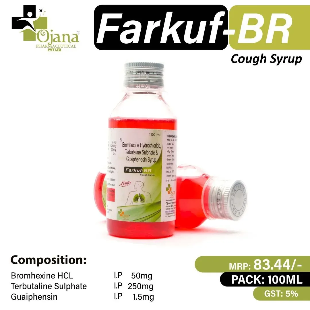 FARKUF- BR - Bromhexine I.P. 2 mg + Terbutaline I.P. 1.25 mg + Guaiphenesin I.P. 50 mg & Menthol 0.5 mg