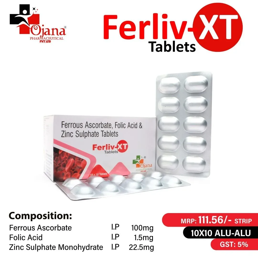 Ferliv XT - Ferrous Ascorbate 100mg + Folic Acid 1.5mg