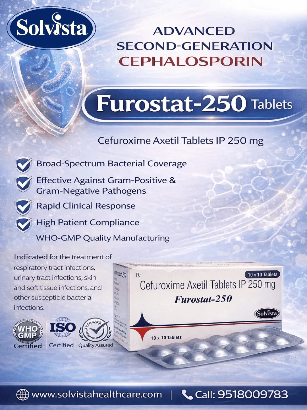 FUROSTAT-250 TABLETS - Cefuroxime Axetil Tablets IP 250 mg