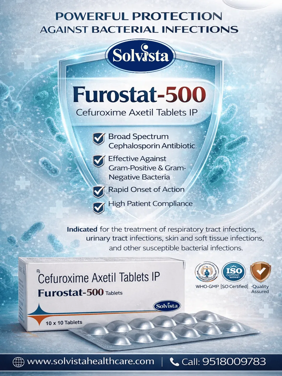 FUROSTAT-500 TABLETS - Cefuroxime Axetil Tablets IP