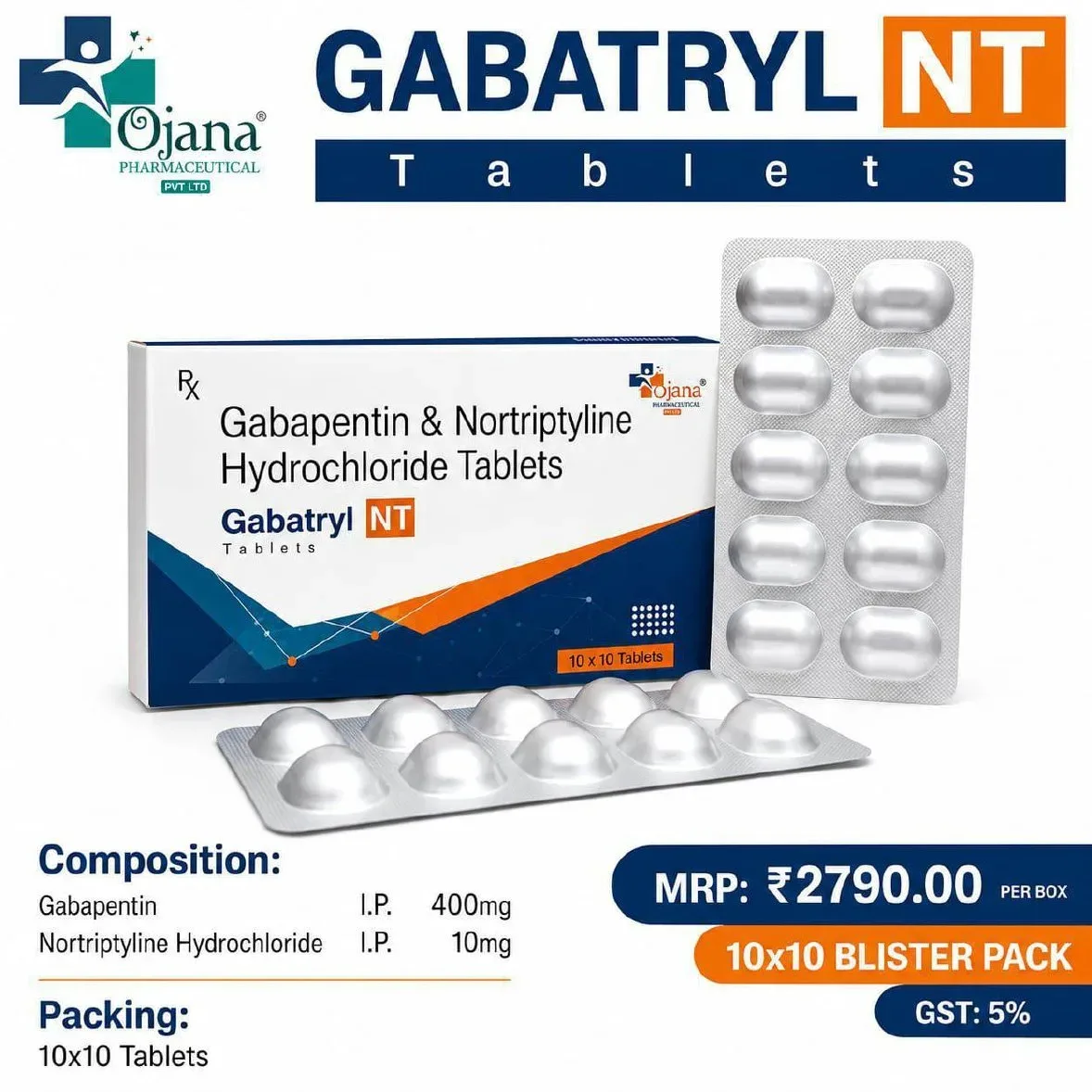 Gabatryl NT - Gabapentin & Nortriptyline Hydrochloride Tablets