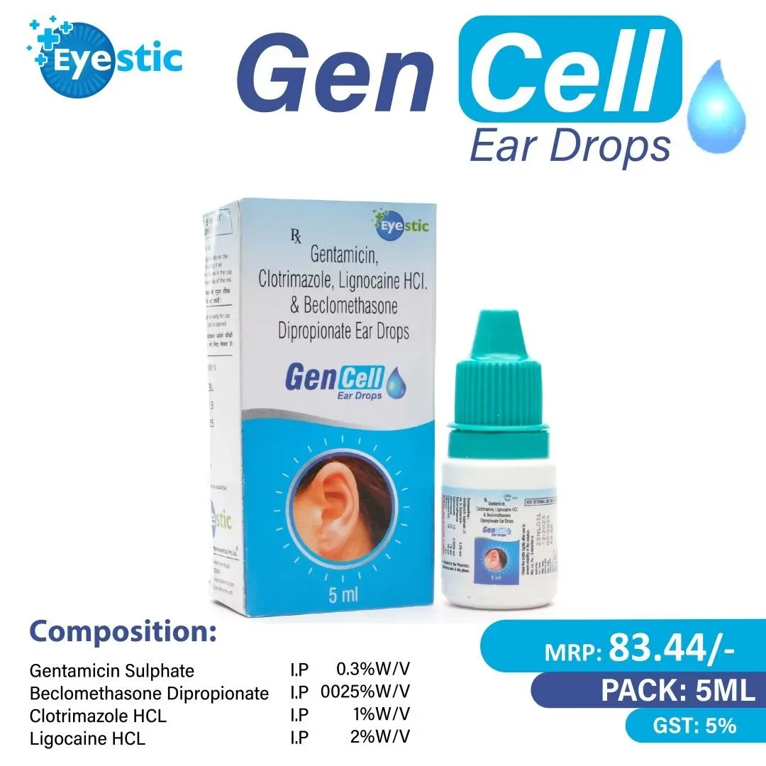Gencell - Gentamicin Sulphate I.P. 0.3% w/v + Beclomethasone Dipropionate I.P. 0.025% w/v + Clotrimazole I.P. 1% w/v