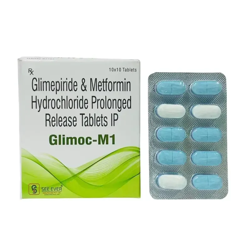 GLIMOC-M1 - Glimepiride 1mg + Metformin 500mg Bi-Layered Tablets