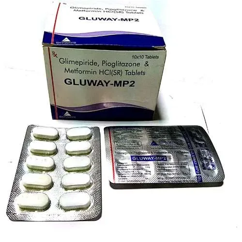 Gluway-MP2 - Glimepiride 2mg, Pioglitazone 15mg & Metformin HCI 500mg (SR) Tablets