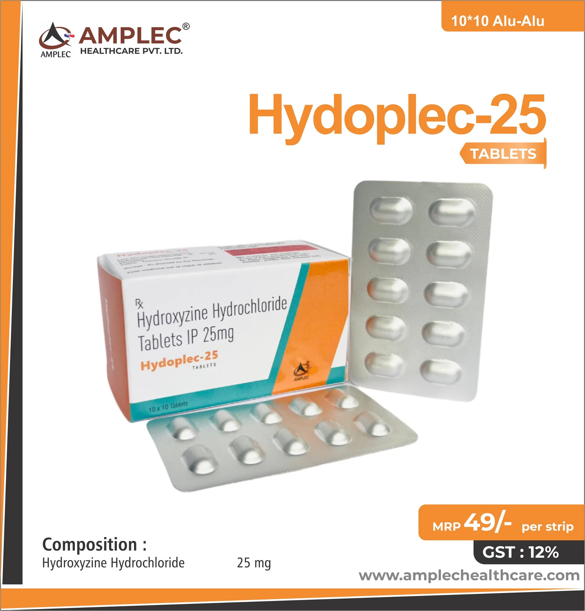 HYDOPLEC 25 - Hydroxyzine Hydrochloride 25 mg Tablet