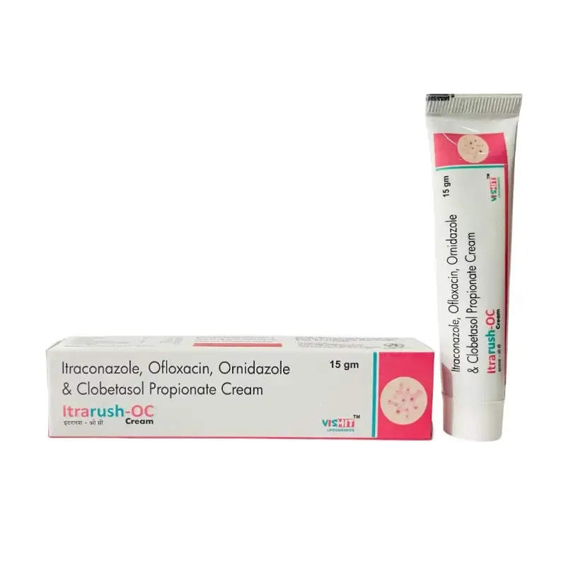 ITRARUSH - OC - Ofloxacin 0.75 % + Ornidazole 2% + Clobetasol 0.05% + Itraconazole 1%